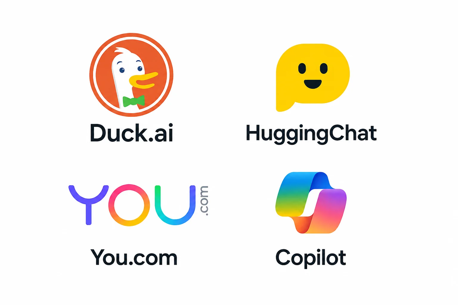 Free AI tools for developers that work without signup - Duck.ai, HuggingChat, You.com, Copilot